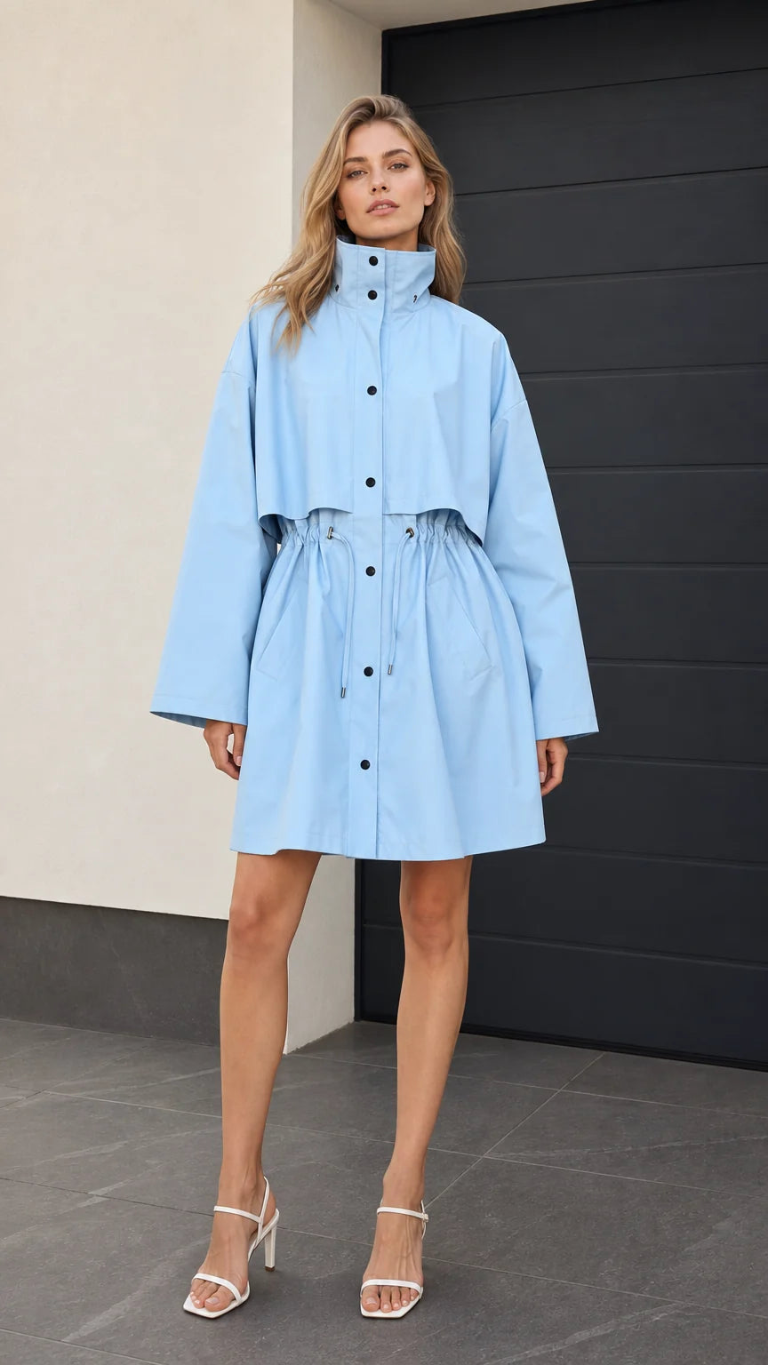 Amber Drawstring Trench Jacket