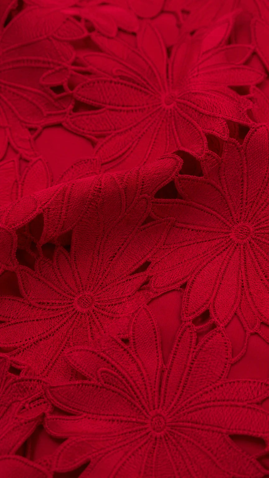 Rouge Lace Midi Dress