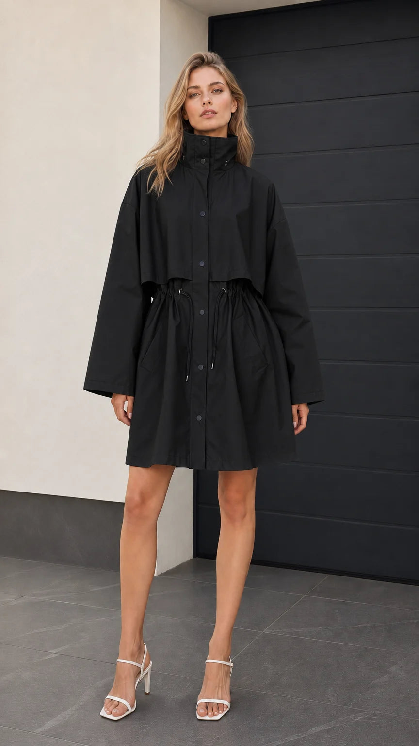 Amber Drawstring Trench Jacket