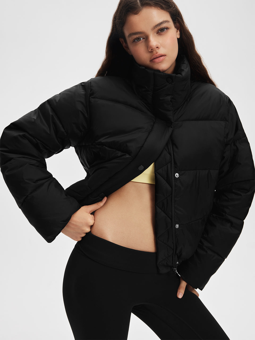 Stand Collar Cropped Puffer