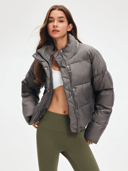 Stand Collar Cropped Puffer