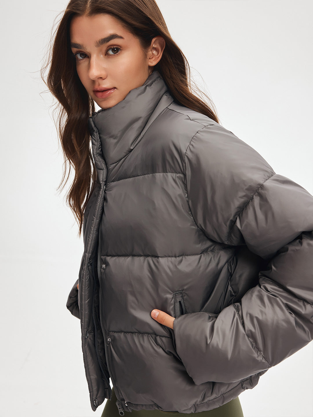Stand Collar Cropped Puffer