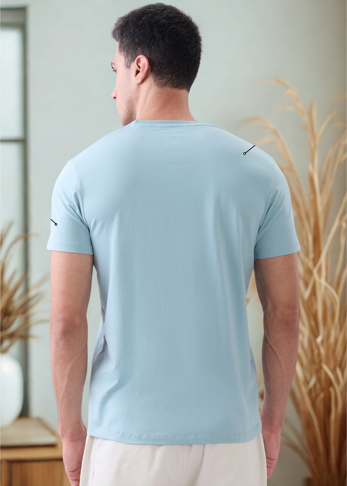 Essential Half Sleeve T-Shirt - Coral Blue