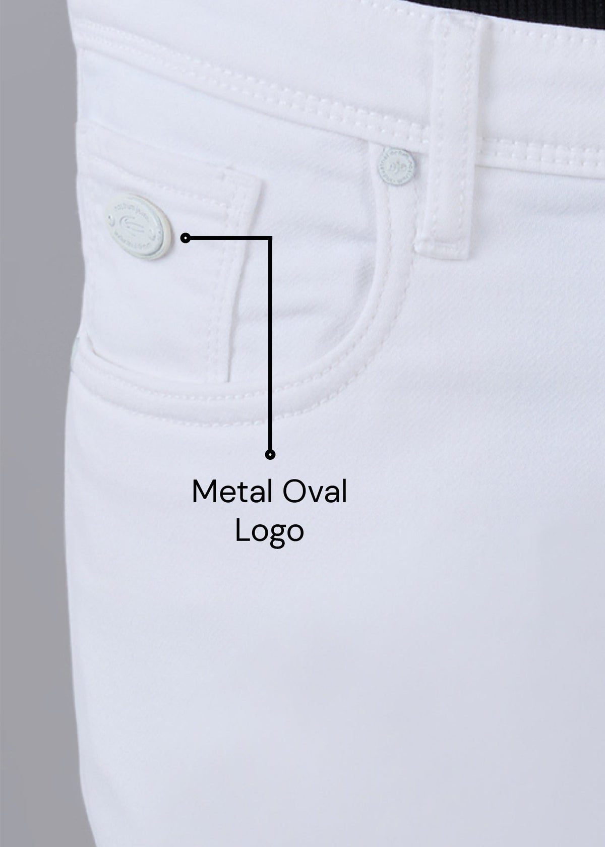 Classic White Regular-Fit Stretch Jeans
